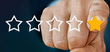 5 stars and pointed finger